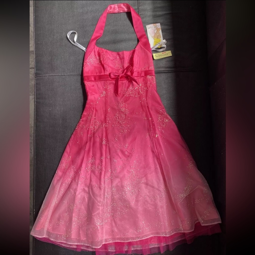 Vintage Zum Zum Niki Livas Dress Juniors Sz 5/6 Hot Pink A Line Halter NWT